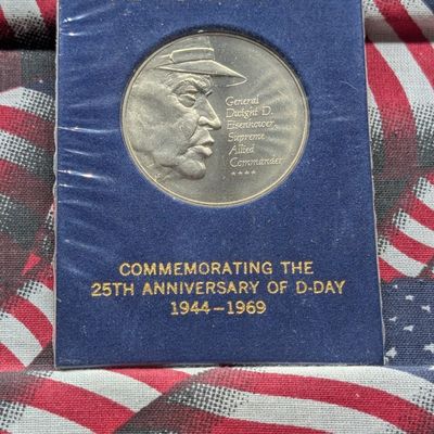Sale Photo Thumbnail #148: 1969 25th Anniversary Of D-Day, General Eisenhower Commemorative Round