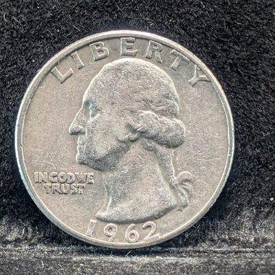 Sale Photo Thumbnail #309: 1962-D Washington Quarter, 64 Years old, 90% Silver