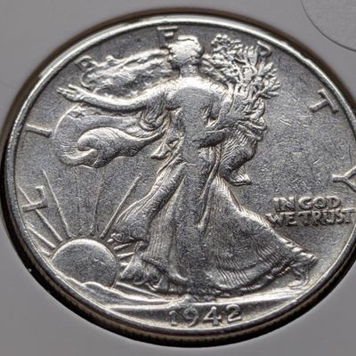 Sale Photo Thumbnail #89: 1942 Walking Liberty 90% Silver Half Dollar