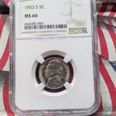 Sale Photo Thumbnail #150: 1953-S Jefferson Nickel NGC MS66