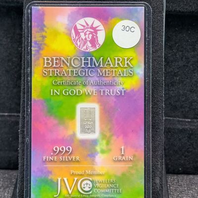 Sale Photo Thumbnail #176: .999 Silver, 1 Grain, Benchmark Strategic Metals Wealth You Can Hold, Sealed!