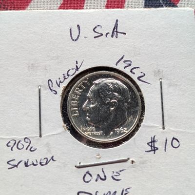 Sale Photo Thumbnail #14: 1962 Proof Roosevelt Dime, 90% Silver