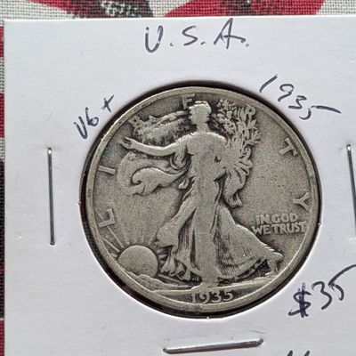 Sale Photo Thumbnail #26: 1935 Walking Liberty Half Dollar, 90% Silver - Pre WWII Era!