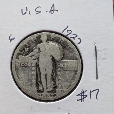 Sale Photo Thumbnail #289: 1927 Standing Liberty Quarter, 90% Silver - Almost 100 Years Old!