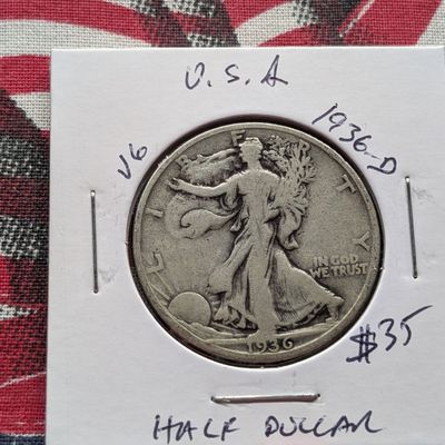 Sale Photo Thumbnail #212: 1936-D Walking Liberty Half Dollar, 90% Silver - Pre-WWII Era!