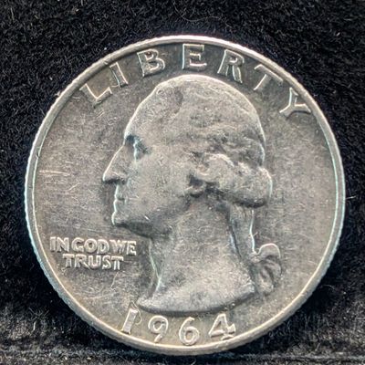 Sale Photo Thumbnail #345: 1964-D Washington Quarter, 62 Years old, 90% Silver