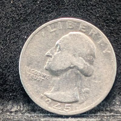 Sale Photo Thumbnail #295: 1945-S Washington Quarter, 81 Years old, 90% Silver