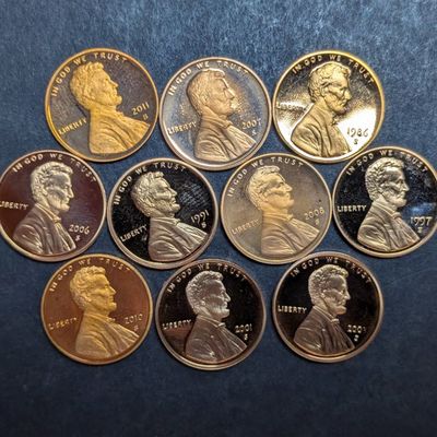Sale Photo Thumbnail #53: 1986-S, 1991-S, 1997-S, 2001-S, 2003-S, 2006-S, 2007-S, 2008-S, 2010-S, & 2011-S Lincoln Shield And Memorial Proof Cents
