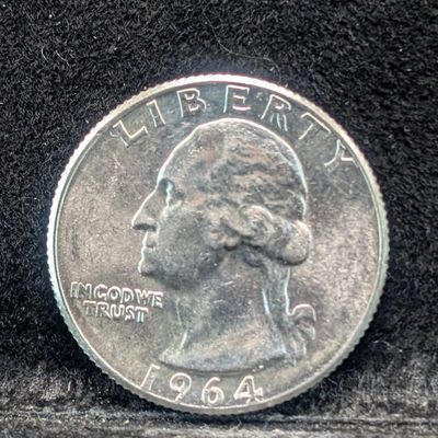 Sale Photo Thumbnail #339: 1964-D Washington Quarter, 62 Years old, (BU) 90% Silver