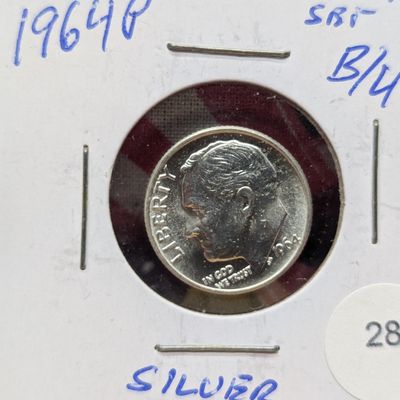 Sale Photo Thumbnail #168: 1964-P Roosevelt Dime, B/U 90% Silver