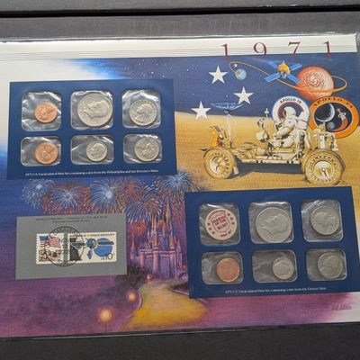 Sale Photo Thumbnail #277: 1971 P&D U.S. Uncirculated Mint Sets With Stamps - Includes "S" Mint Mark Cent
