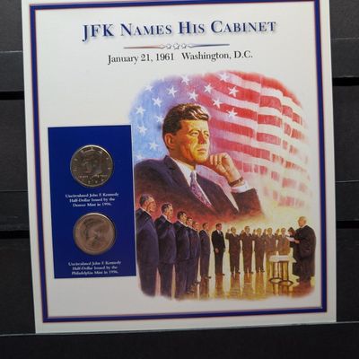 Sale Photo Thumbnail #332: 1996 P & D Kennedy Half Dollars With Stamp