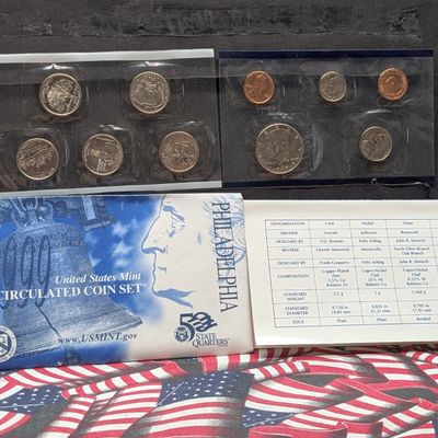 Sale Photo Thumbnail #88: 1999-P Only U.S. Mint Uncirculated Coin Set with State Quarters In OGP w/COA