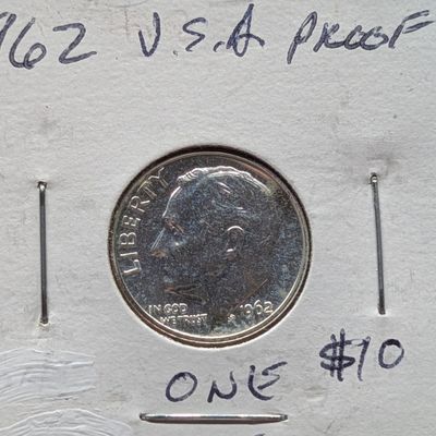 Sale Photo Thumbnail #268: 1962 Proof Roosevelt Dime, 90% Silver