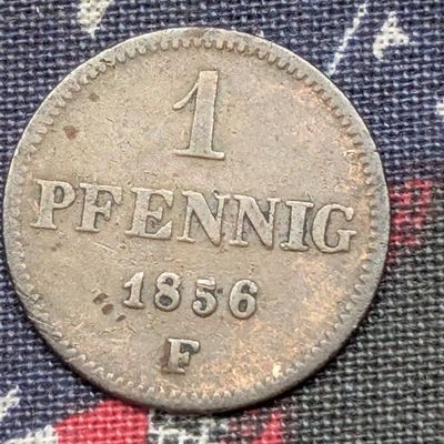 Sale Photo Thumbnail #147: 1856-F Kingdom of Saxony (Albertinian Line) German States 1 Pfennig Foreign Coin - Great Condition