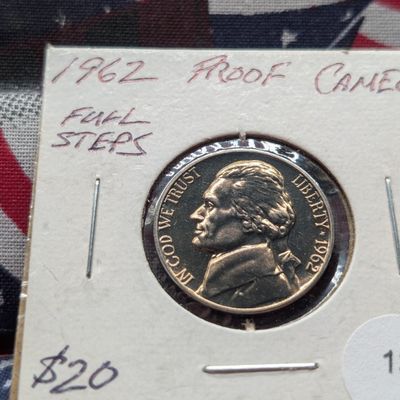 Sale Photo Thumbnail #78: 1962 "Proof Cameo" Jefferson Nickel, full steps