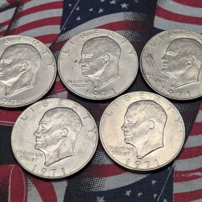 Sale Photo Thumbnail #83: (5) 1971 Eisenhower Dollars