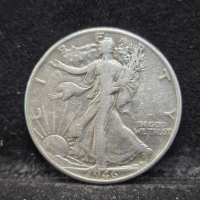 Sale Photo Thumbnail #357: 1946 Walking Liberty Half Dollar, 80 Years old, 90% Silver