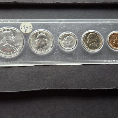 Sale Photo Thumbnail #182: 1962 Year Set with (3) 90% Silver Coins