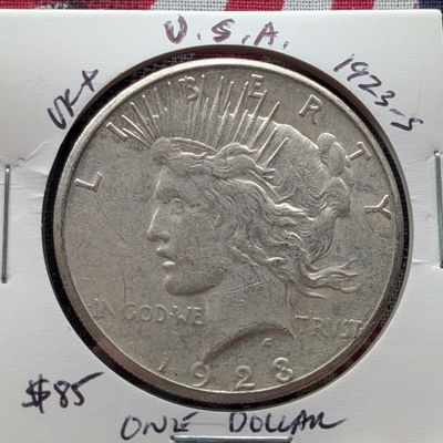 Sale Photo Thumbnail #317: 1923-S Peace Dollar, 90% Silver - Better Grade!
