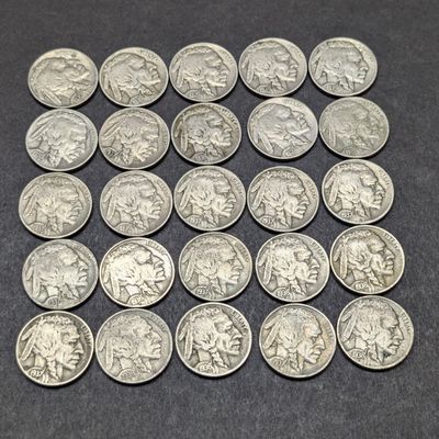 Sale Photo Thumbnail #283: (25) 1936 & 1937 Indian Head Buffalo Nickels