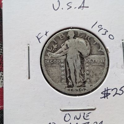Sale Photo Thumbnail #152: 1930 Standing Liberty Quarter, 90% Silver - Full Motto!