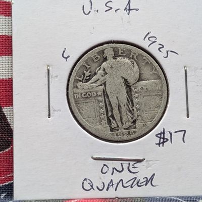 Sale Photo Thumbnail #32: 1925 Standing Liberty Quarter, 90% Silver - Over 100 Years Old!