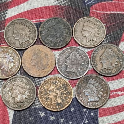 Sale Photo Thumbnail #33: 1890-1899 Indian Head Cents - Consecutive Dates