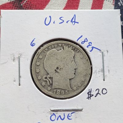 Sale Photo Thumbnail #275: 1895 Barber Quarter, 90% Silver
