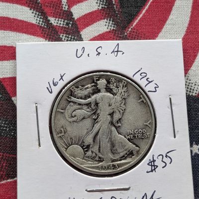 Sale Photo Thumbnail #86: 1943 Walking Liberty Half Dollar, 90% Silver - WWII Era!