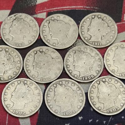 Sale Photo Thumbnail #294: 1897, 1902, 1903, 1904, 1905, 1906, 1907, 1908, 1910 and 1911 Liberty Head V Nickels