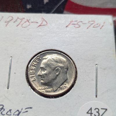 Sale Photo Thumbnail #272: 1970-D "Reverse Proof" Roosevelt Dime, (FS-901)