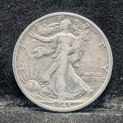 Sale Photo Thumbnail #330: 1943-S (WWII ERA) Walking Liberty Half Dollar, 83 Years old, 90% Silver