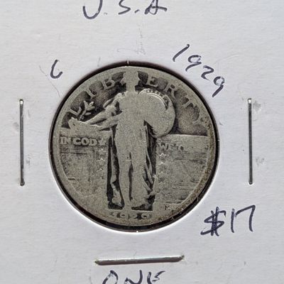 Sale Photo Thumbnail #219: 1929 Standing Liberty Quarter, 90% Silver - 97 Years Old!