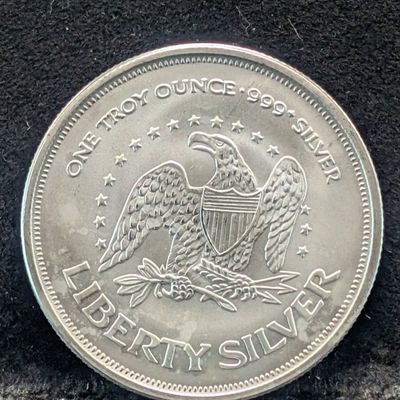 Sale Photo Thumbnail #354: 1 Troy Ounce .999 Silver, A-Mark/Liberty Bell Round, BU