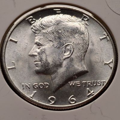Sale Photo Thumbnail #257: 1964 90% Silver Kennedy Half Dollar, AU/BU
