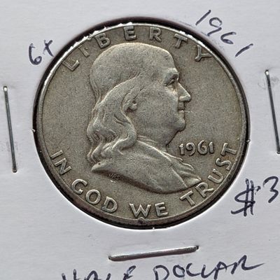 Sale Photo Thumbnail #128: 1961 Franklin Half Dollar, 90% Silver - Vietnam War Era!