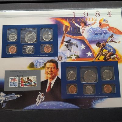 Sale Photo Thumbnail #263: 1984 P & D U.S. Uncirculated Mint Sets With Stamps