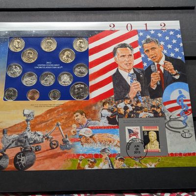 Sale Photo Thumbnail #305: 2012-P Only U.S. Mint Uncirculated Coin Set Including ATB Quarters, (4) Presidential Dollars, One Sacagawea Dollar and Stamps