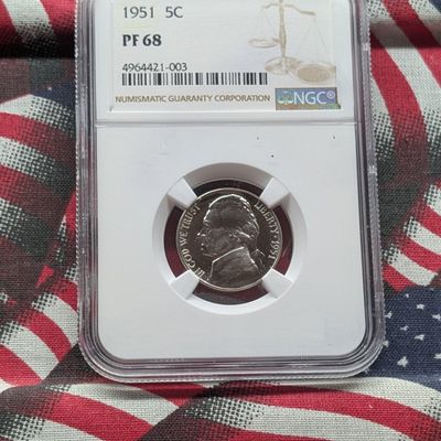 Sale Photo Thumbnail #200: 1951 Jefferson Nickel NGC PF 68