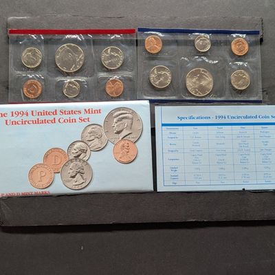 Sale Photo Thumbnail #82: 1994 P & D U.S. Mint Uncirculated Coin Set In OGP w/COA