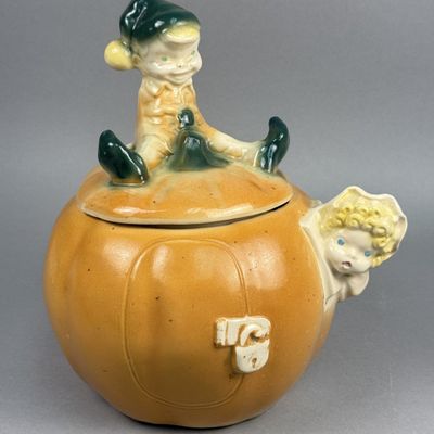 Sale Photo Thumbnail #236: Ceramic Pumpkin Eater Cookie Jar