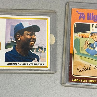 Sale Photo Thumbnail #36: Topps 1974 & 1975 Hank Aaron Baseball Cards