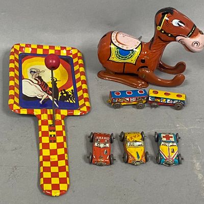 Sale Photo Thumbnail #156: 7pc Mikuni & Kirchhof Tin Lithographed Toy Collection