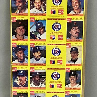Sale Photo Thumbnail #120: 1987 Detroit Tigers Coca-Cola Collector Sheet