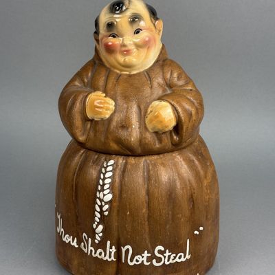 Sale Photo Thumbnail #239: Earthenware Seated Monk Cookie Jar