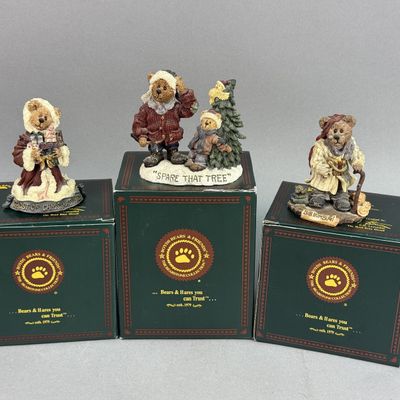 Sale Photo Thumbnail #144: 3 Boyds Bears Resin Christmas Bearstone Figurines