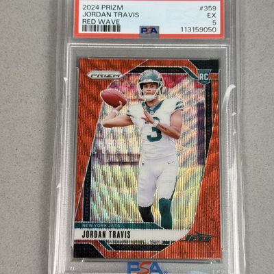 Sale Photo Thumbnail #14: Panini Prizm 2024 Jordan Travis Red Wave PSA 5