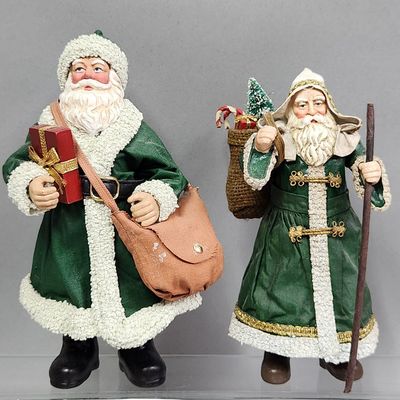 Sale Photo Thumbnail #375: Possible Dreams Clothtique Green Santas