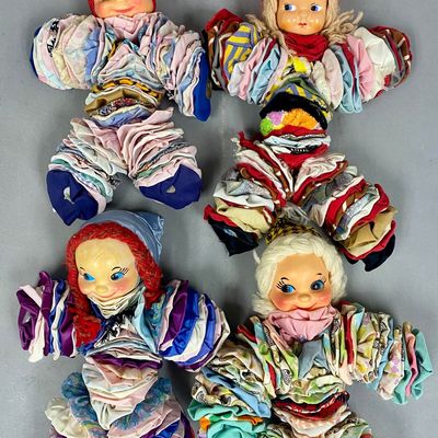 Sale Photo Thumbnail #477: Fabric Yo-Yo Folk Art Dolls